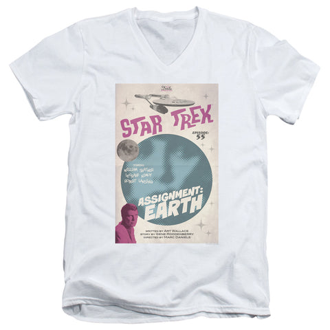 Star Trek/tos Episode 55-s/s Adult V-neck 30/1-white