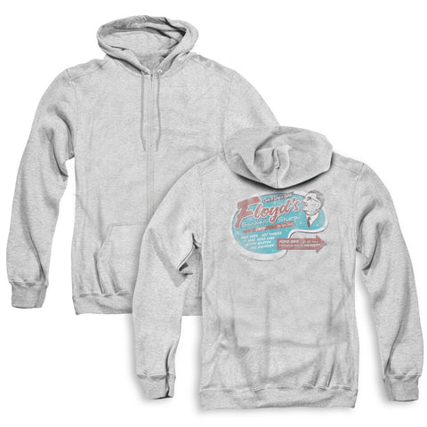 Mayberry/floyds Barber Shop (back Print) - Adult Zipper Hoodie - Athletic Heather