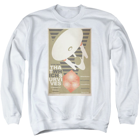 Star Trek/tos Episode 72-adult Crewneck Sweatshirt-white