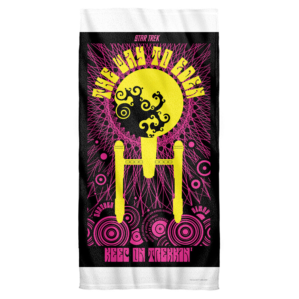 Star Trek/tos Episode 75-cotton Front / Poly Back Beach Towel-white