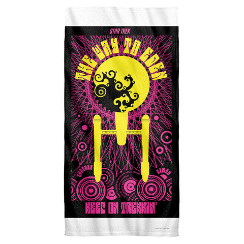 Star Trek/tos Episode 75-cotton Front / Poly Back Beach Towel-white