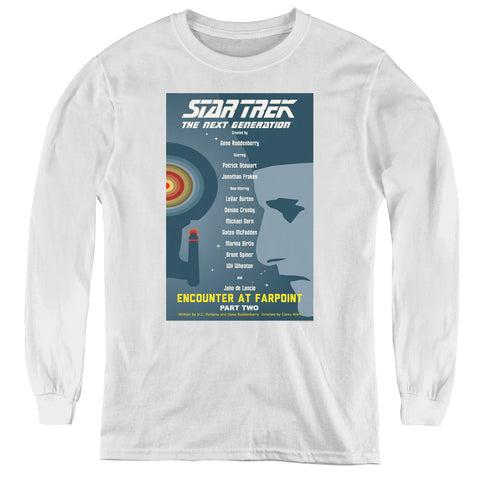Star Trek/tng Season 1 Episode 2-youth Long Sleeve Tee-white