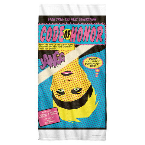 Star Trek/tng Season 1 Episode 4-cotton Front / Poly Back Beach Towel-white