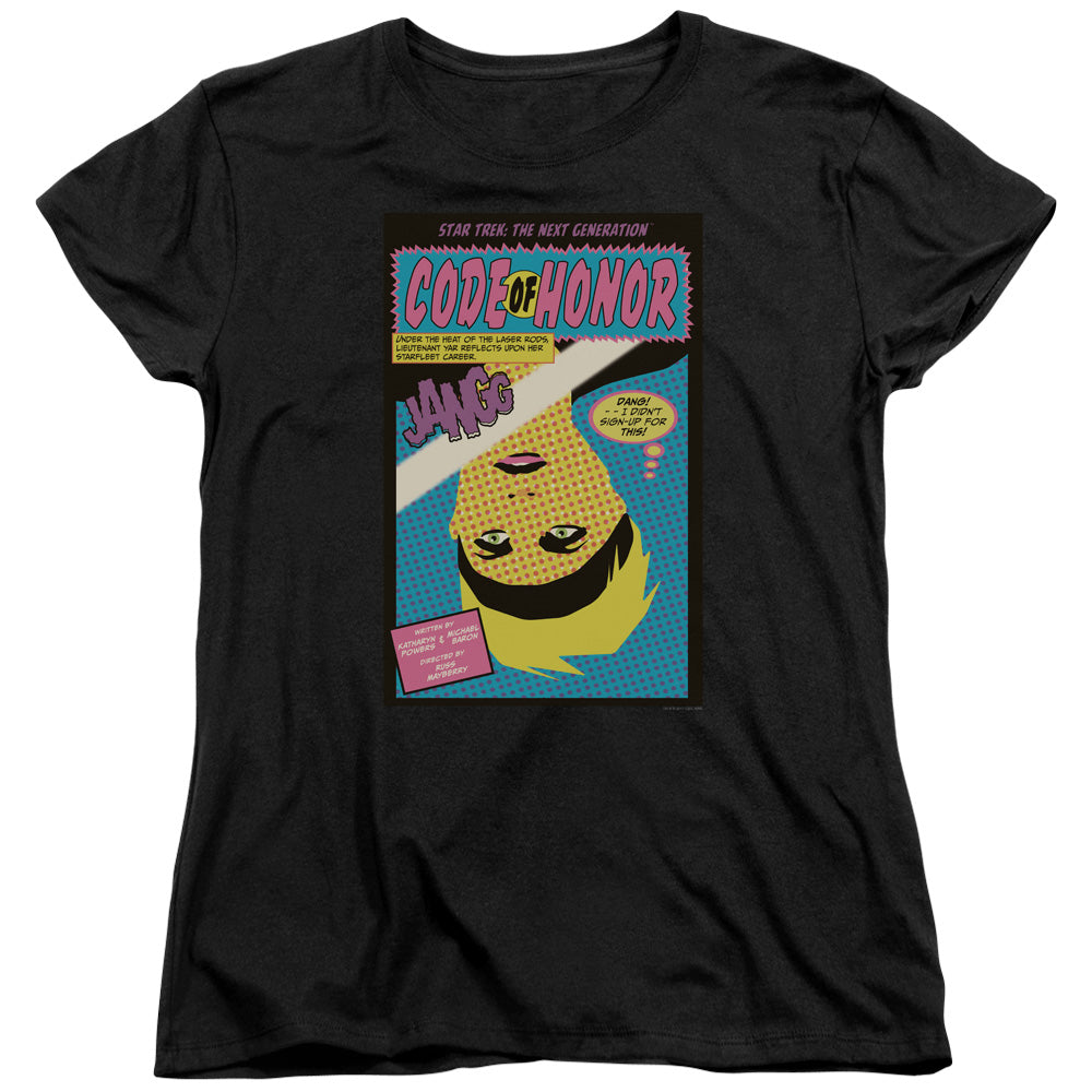 Star Trek/tng Season 1 Episode 4-s/s Womens Tee-black
