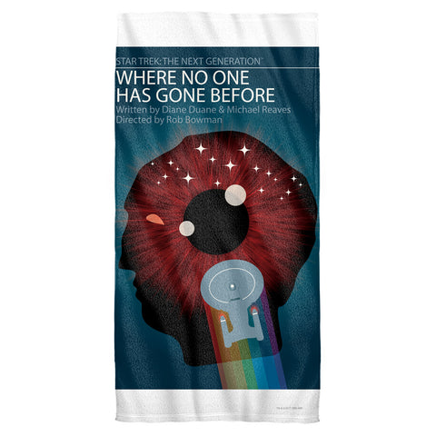 Star Trek/tng Season 1 Episode 6-cotton Front / Poly Back Beach Towel-white