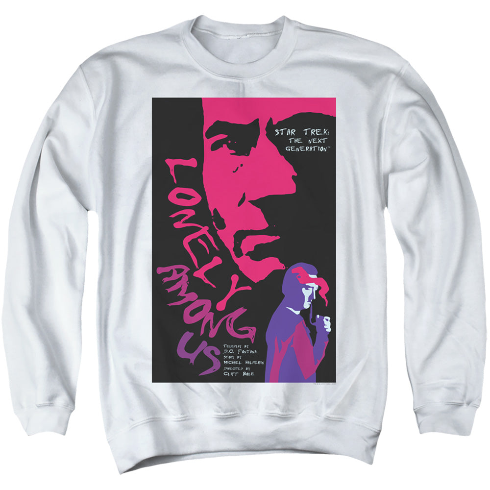 Star Trek/tng Season 1 Episode 7-adult Crewneck Sweatshirt-white