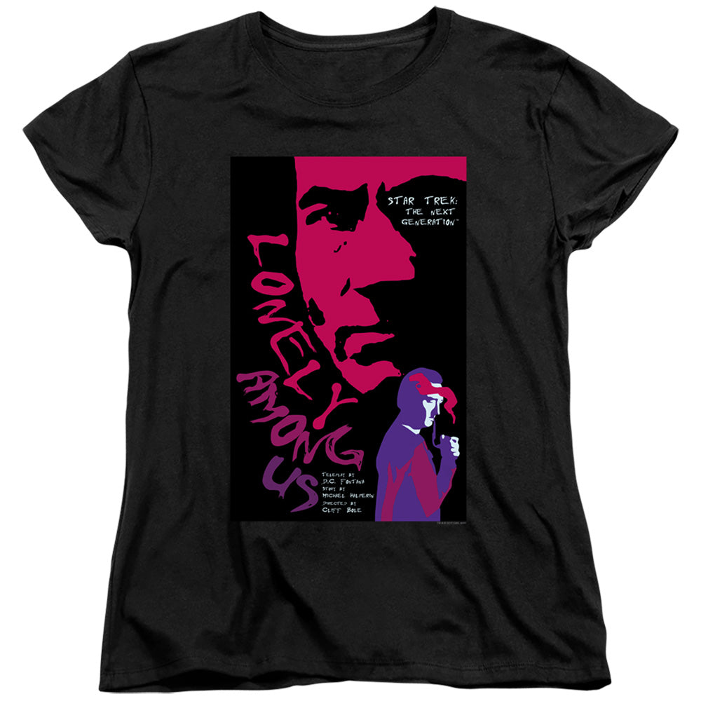 Star Trek/tng Season 1 Episode 7-s/s Womens Tee-black
