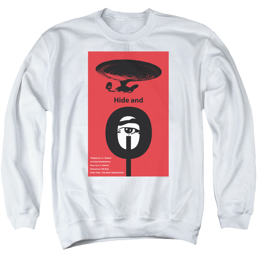 Star Trek/tng Season 1 Episode 10-adult Crewneck Sweatshirt-white