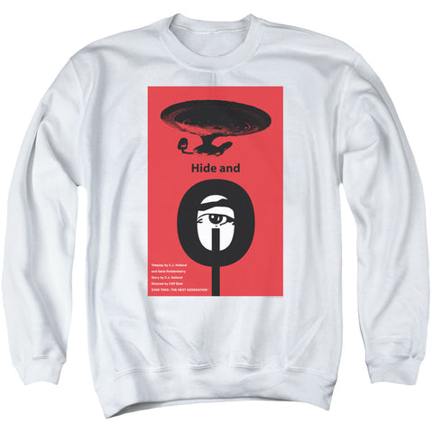 Star Trek/tng Season 1 Episode 10-adult Crewneck Sweatshirt-white