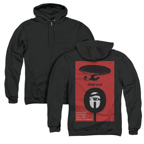 Star Trek/tng Season 1 Episode 10 (back Print) - Adult Zipper Hoodie-black