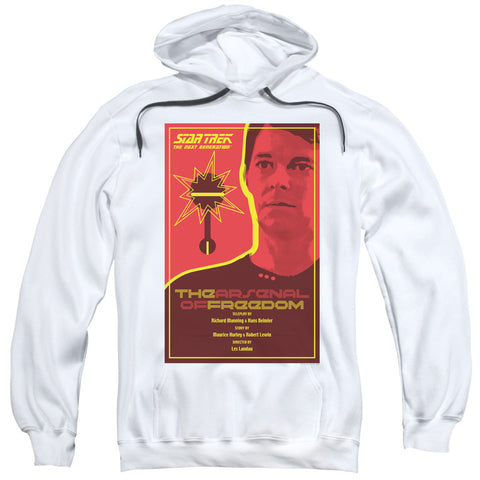 Star Trek/tng Season 1 Episode 21-adult Pull-over Hoodie-white