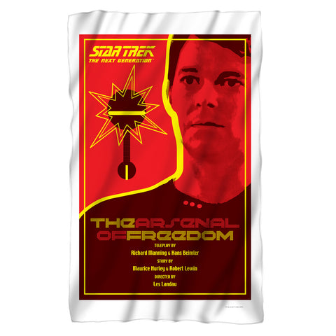 Star Trek/tng Season 1 Episode 21-fleece Blanket-white