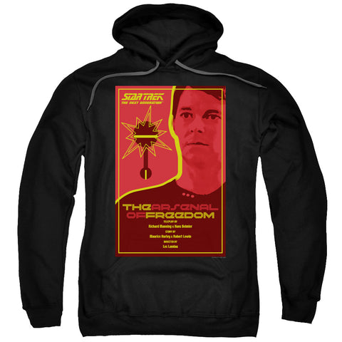 Star Trek/tng Season 1 Episode 21-adult Pull-over Hoodie-black