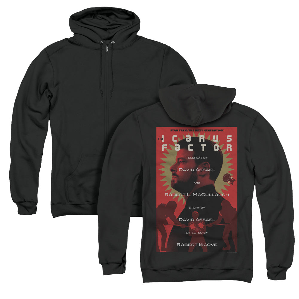 Star Trek/tng Season 2 Episode 14 (back Print) - Adult Zipper Hoodie-black