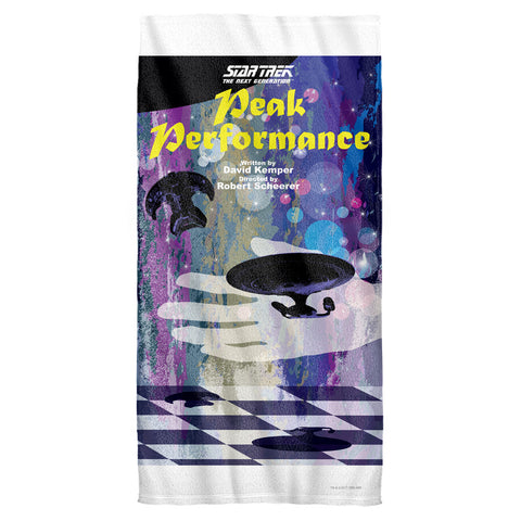 Star Trek/tng Season 2 Episode 21-cotton Front / Poly Back Beach Towel-white