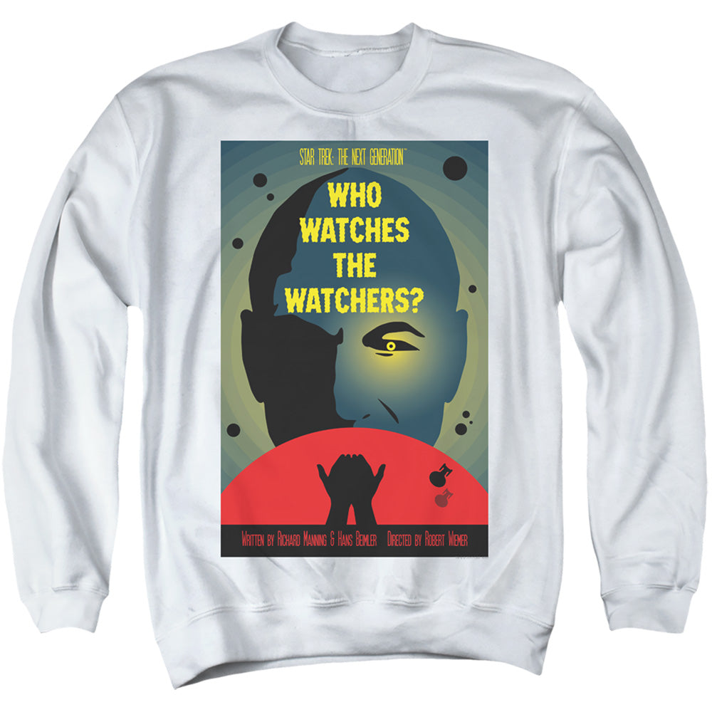 Star Trek/tng Season 3 Episode 4-adult Crewneck Sweatshirt-white