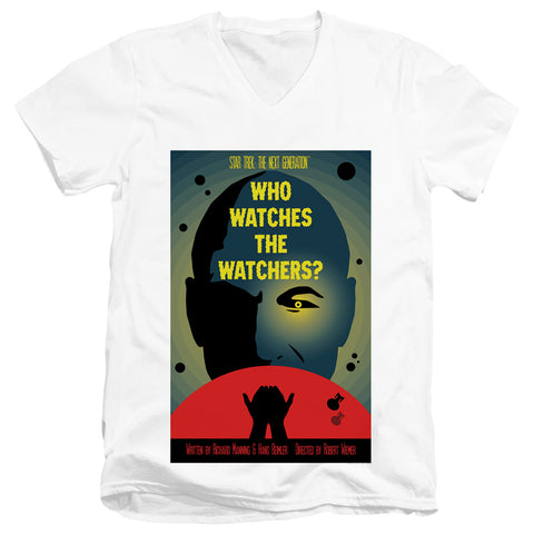 Star Trek/tng Season 3 Episode 4-s/s Adult V-neck 30/1-white