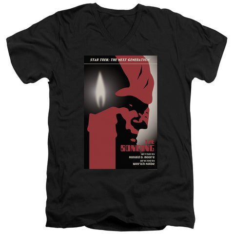Star Trek/tng Season 3 Episode 5-s/s Adult V-neck 30/1-black