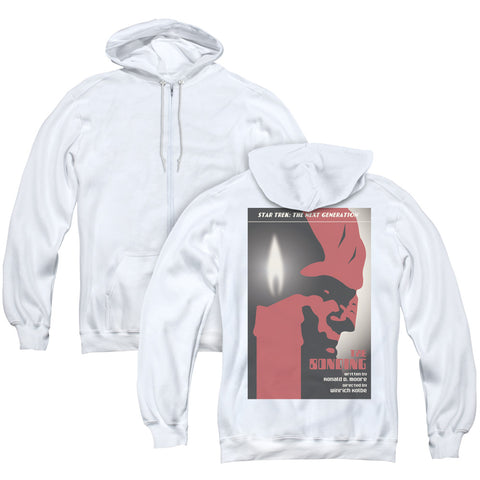 Star Trek/tng Season 3 Episode 5 (back Print) - Adult Zipper Hoodie-white