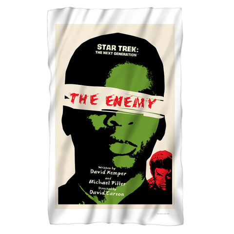 Star Trek/tng Season 3 Episode 7-fleece Blanket-white
