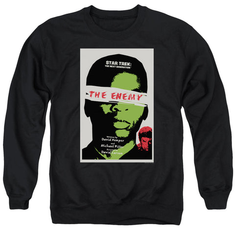 Star Trek/tng Season 3 Episode 7-adult Crewneck Sweatshirt-black