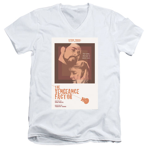 Star Trek/tng Season 3 Episode 9-s/s Adult V-neck 30/1-white