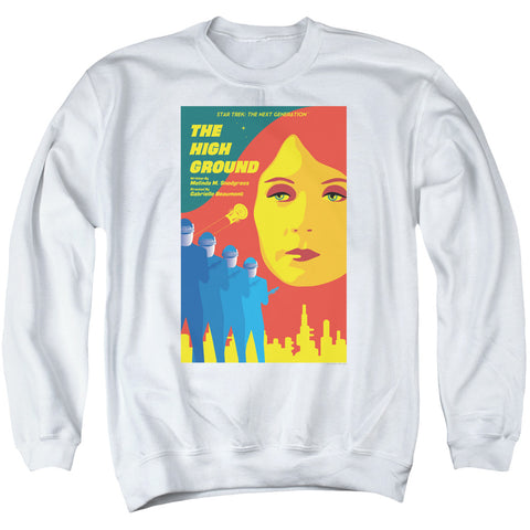 Star Trek/tng Season 3 Episode 12-adult Crewneck Sweatshirt-white