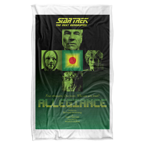 Star Trek/tng Season 3 Episode 18-silky Touch Blanket-white
