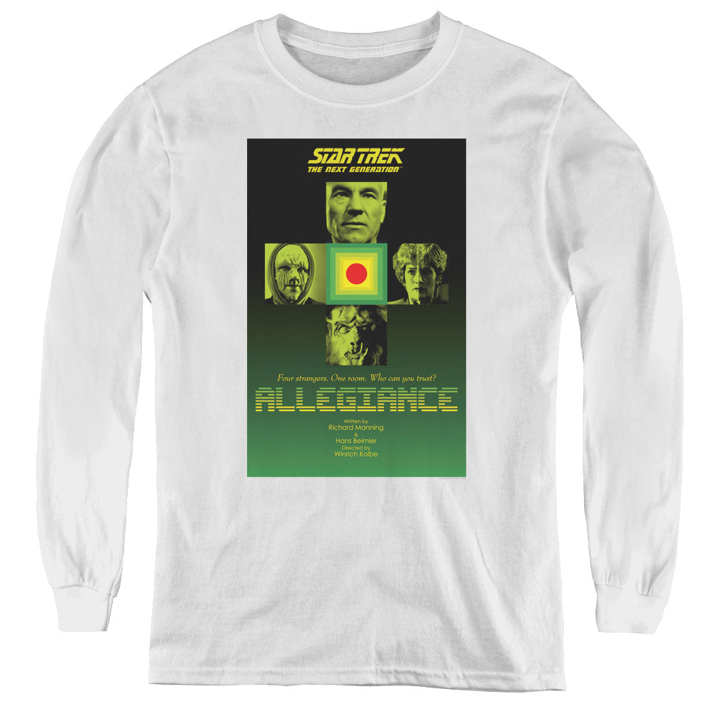 Star Trek/tng Season 3 Episode 18-youth Long Sleeve Tee-white