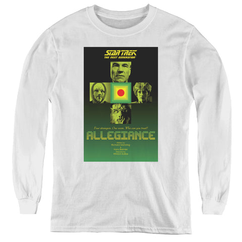 Star Trek/tng Season 3 Episode 18-youth Long Sleeve Tee-white