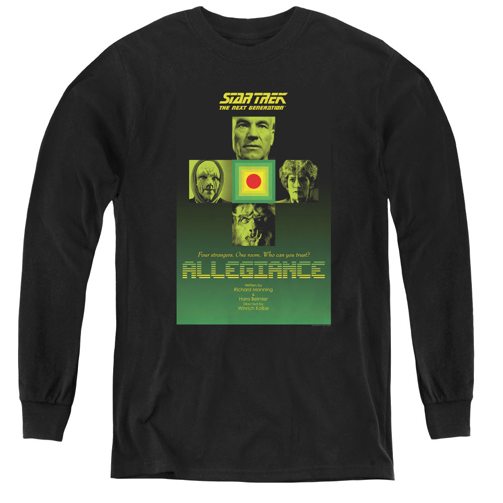 Star Trek/tng Season 3 Episode 18-youth Long Sleeve Tee-black