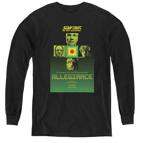 Star Trek/tng Season 3 Episode 18-youth Long Sleeve Tee-black