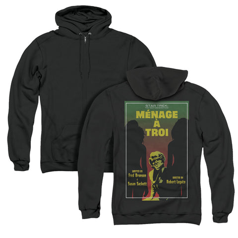 Star Trek/tng Season 3 Episode 24 (back Print) - Adult Zipper Hoodie-black