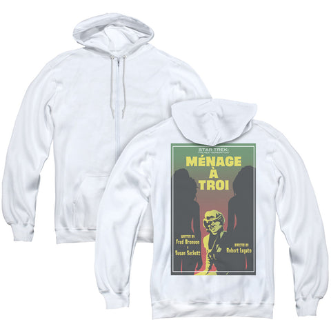 Star Trek/tng Season 3 Episode 24 (back Print) - Adult Zipper Hoodie-white