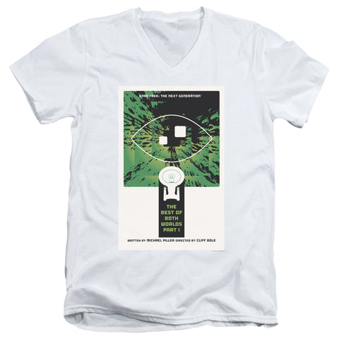 Star Trek/tng Season 3 Episode 26-s/s Adult V-neck 30/1-white