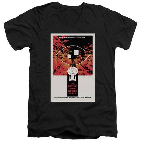 Star Trek/tng Season 4 Episode 1-s/s Adult V-neck 30/1-black