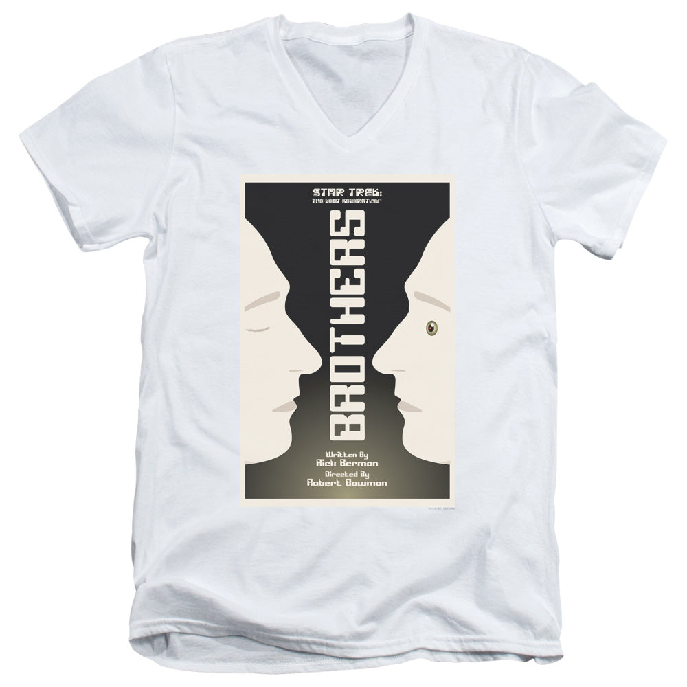Star Trek/tng Season 4 Episode 3-s/s Adult V-neck 30/1-white