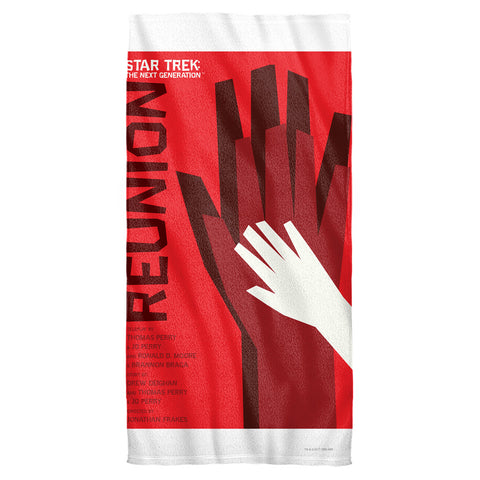 Star Trek/tng Season 4 Episode 7-cotton Front / Poly Back Beach Towel-white