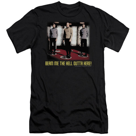 Star Trek/beam Me Out - S/s Adult 30/1 - Black