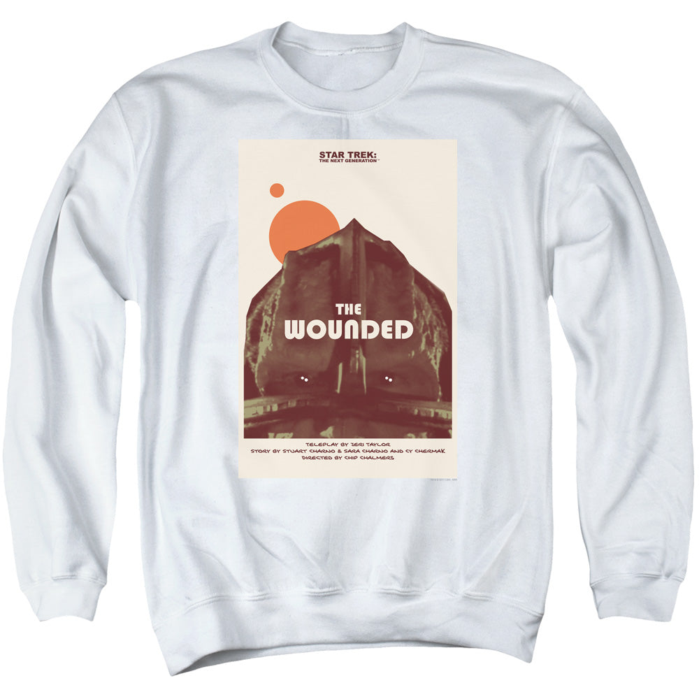 Star Trek/tng Season 4 Episode 12-adult Crewneck Sweatshirt-white