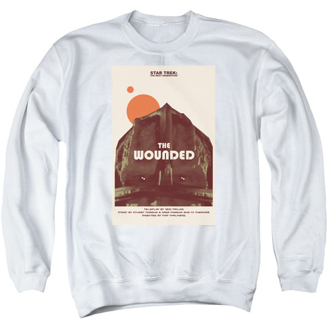 Star Trek/tng Season 4 Episode 12-adult Crewneck Sweatshirt-white