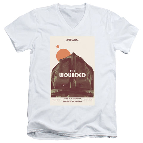 Star Trek/tng Season 4 Episode 12-s/s Adult V-neck 30/1-white