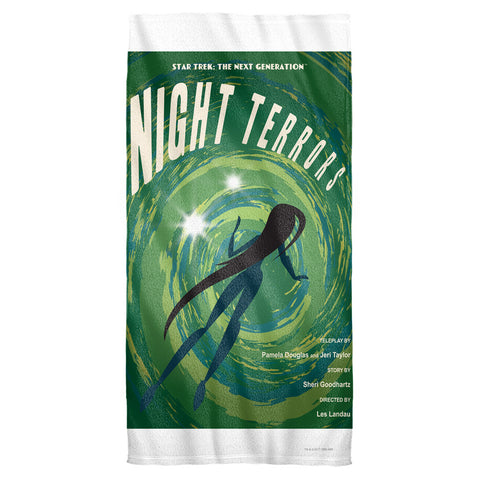 Star Trek/tng Season 4 Episode 17-cotton Front / Poly Back Beach Towel-white