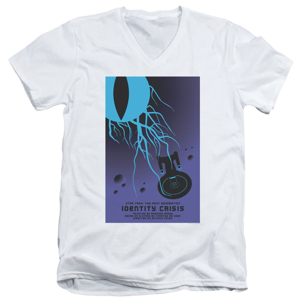 Star Trek/tng Season 4 Episode 18-s/s Adult V-neck 30/1-white