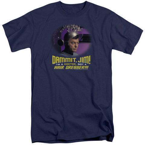 Star Trek/not A Hair Dresser-s/s Adult Tall-navy