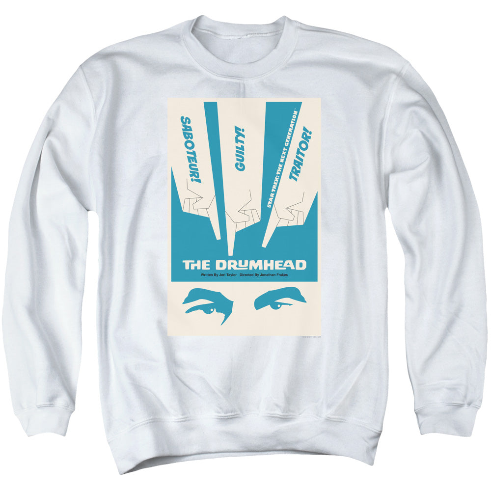 Star Trek/tng Season 4 Episode 21-adult Crewneck Sweatshirt-white