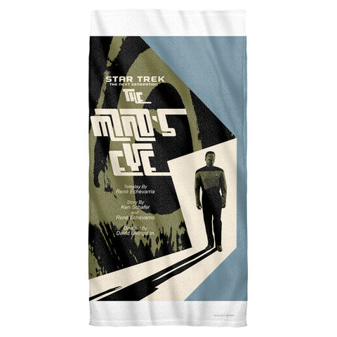 Star Trek/tng Season 4 Episode 24-cotton Front / Poly Back Beach Towel-white