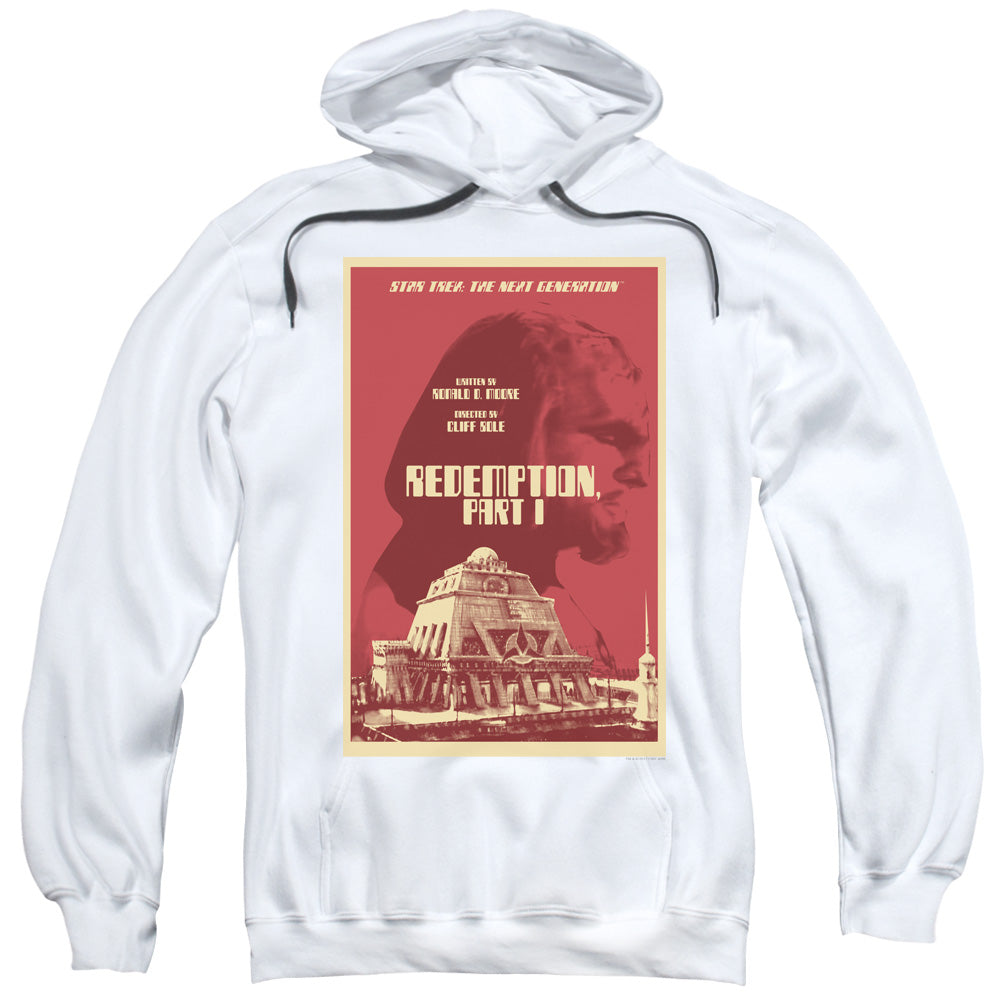 Star Trek/tng Season 4 Episode 26-adult Pull-over Hoodie-white