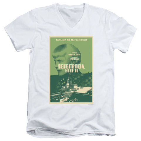Star Trek/tng Season 5 Episode 1-s/s Adult V-neck 30/1-white