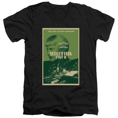 Star Trek/tng Season 5 Episode 1-s/s Adult V-neck 30/1-black